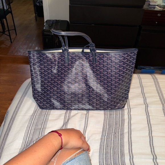 Designer inspired Navy Tote Bag - Picture 1 of 6